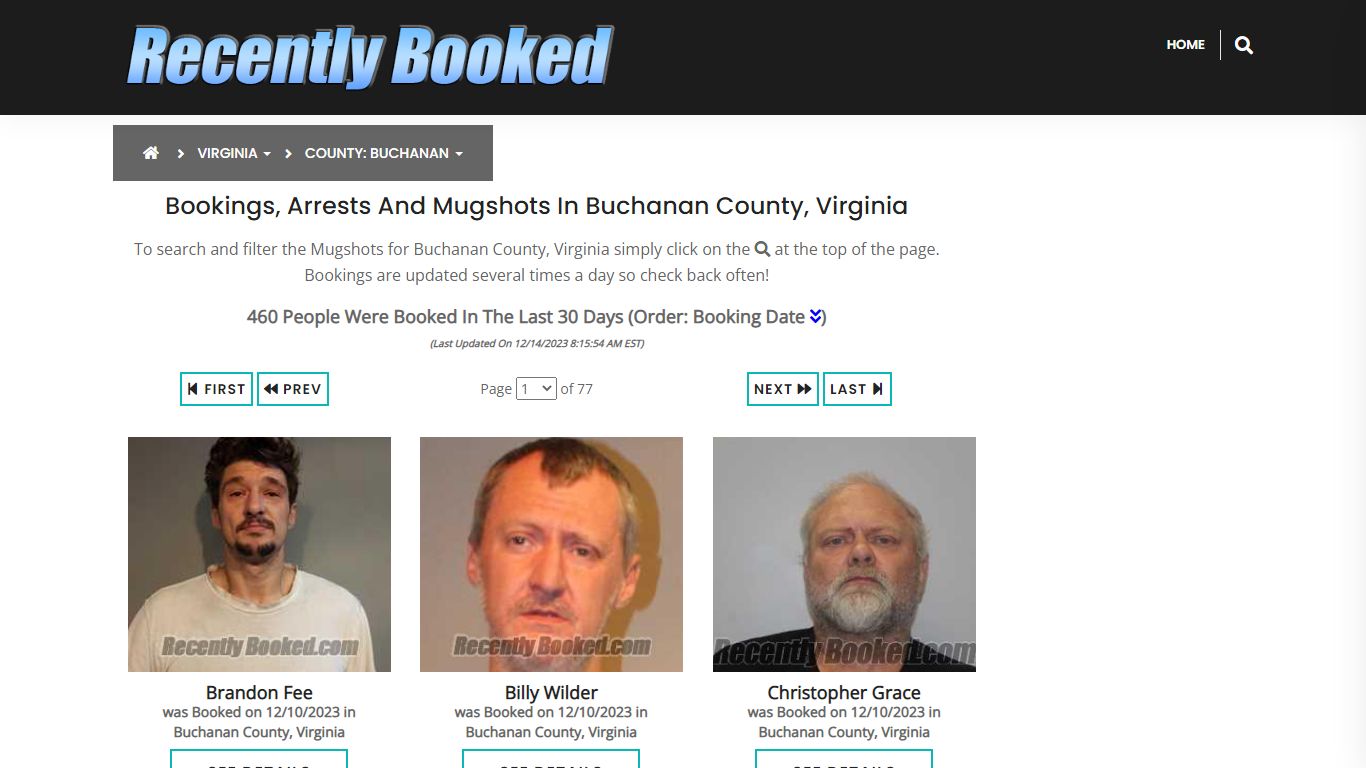 Bookings, Arrests and Mugshots in Buchanan County, Virginia